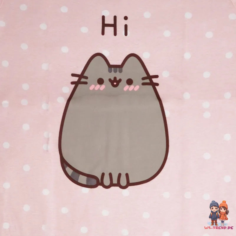 Pusheen The Cat die Katze Damen kurzarm Schlafshirt Nachthemd XS-XL Baumwolle - WS-Trend.de
