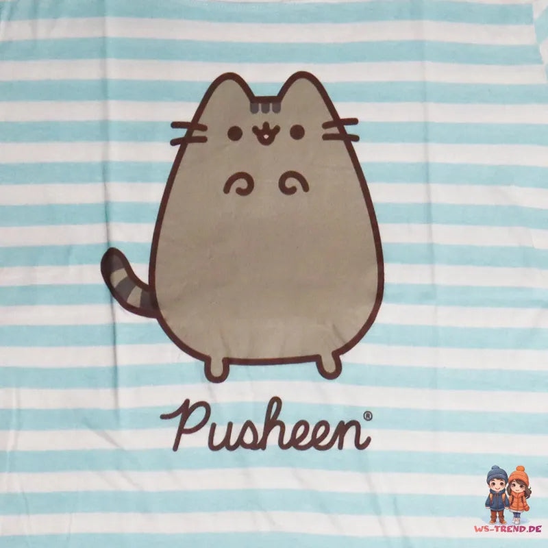 Pusheen The Cat die Katze Damen kurzarm Schlafshirt Nachthemd XS-XL Baumwolle - WS-Trend.de