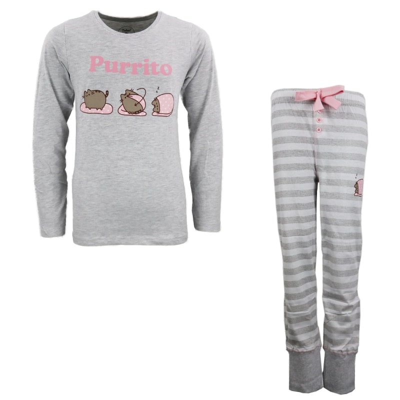Pusheen the Cat Mädchen langarm Schlafanzug Pyjama - WS-Trend.de 134 bis 164