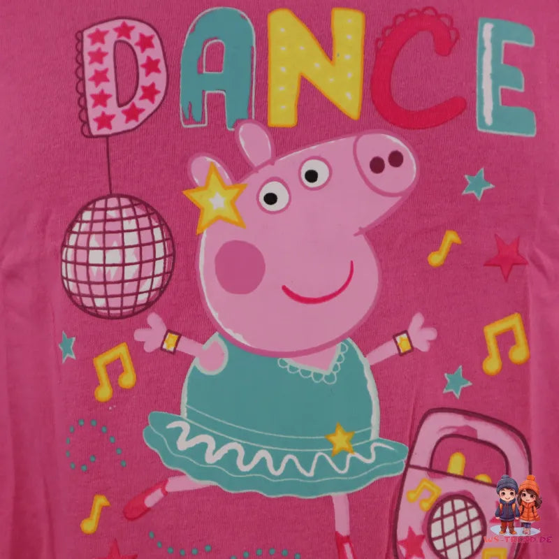 PEPPA Wutz Pig Kinder T-Shirt langarm Bluse Mädchen - WS-Trend.de 92-116 Rosa Gelb Baumwolle