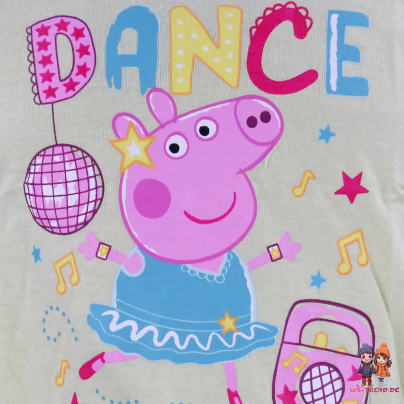 PEPPA Wutz Pig Kinder T-Shirt langarm Bluse Mädchen - WS-Trend.de 92-116 Rosa Gelb Baumwolle