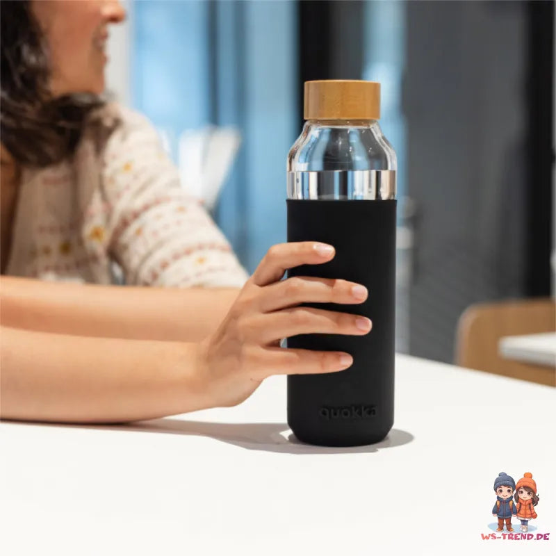 QUOKKA Flow Glasflasche Wasserflasche Trinkflasche antirutsch Cover 660 ml - WS-Trend.de