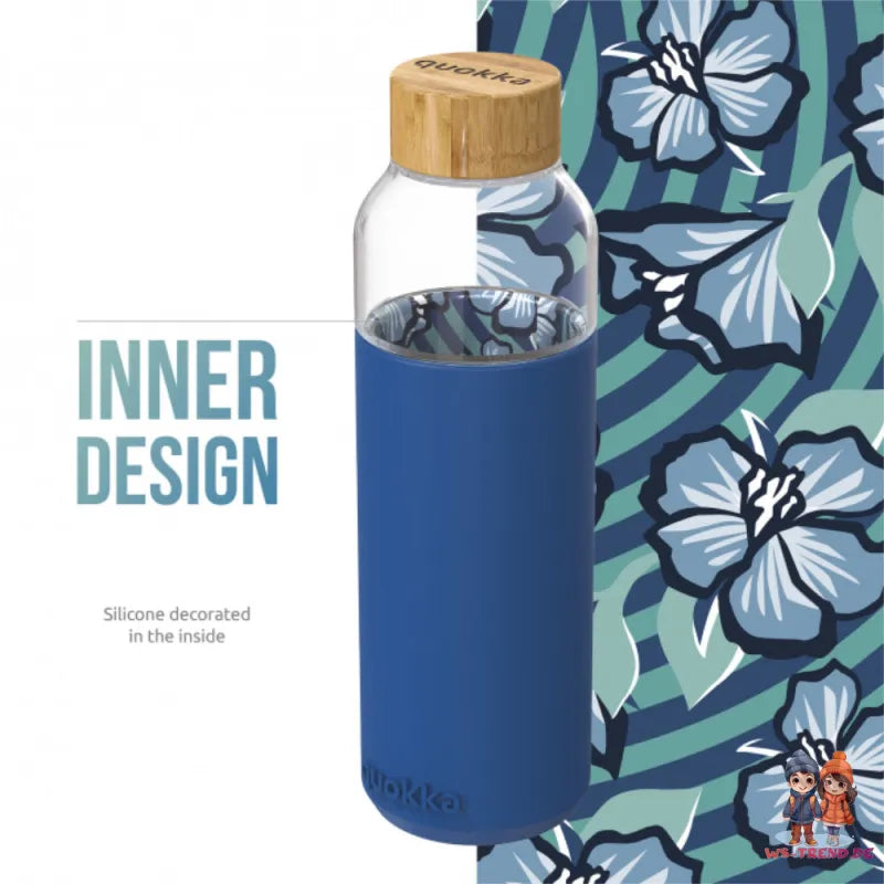 QUOKKA Flow Glasflasche Wasserflasche Trinkflasche antirutsch Cover 660 ml - WS-Trend.de