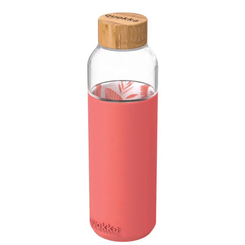 QUOKKA Flow Glasflasche Wasserflasche Trinkflasche antirutsch Cover 660 ml - WS-Trend.de