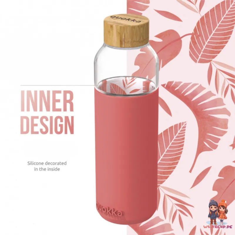 QUOKKA Flow Glasflasche Wasserflasche Trinkflasche antirutsch Cover 660 ml - WS-Trend.de