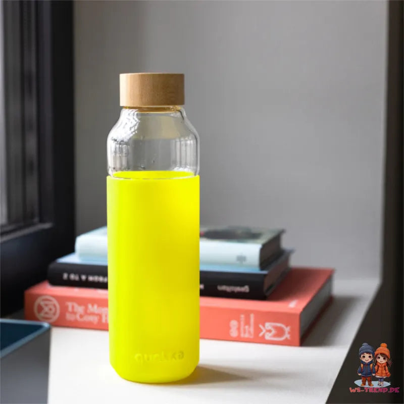 QUOKKA Flow Glasflasche Wasserflasche Trinkflasche antirutsch Cover 660 ml - WS-Trend.de