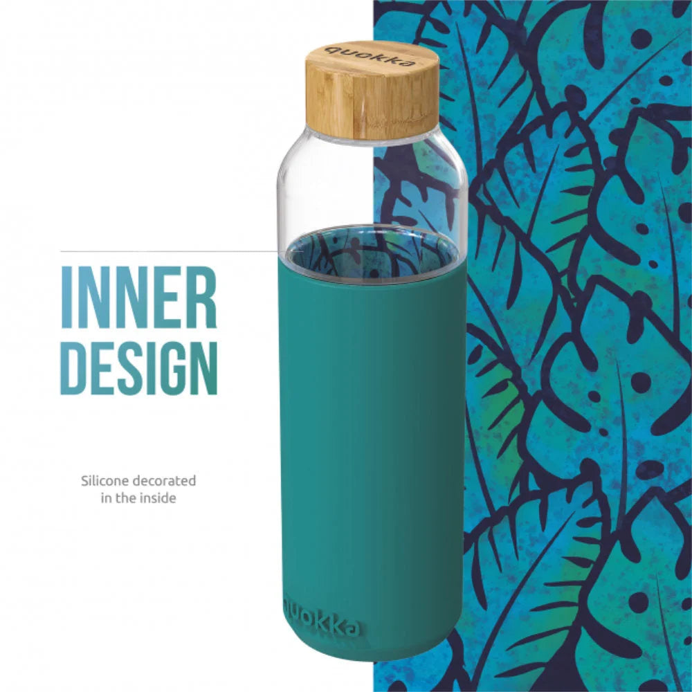 QUOKKA Flow Glasflasche Wasserflasche Trinkflasche antirutsch Cover 660 ml - WS-Trend.de