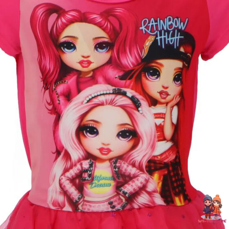 Rainbow High Kinder Mädchen Sommerkleid Kleid Tüllkleid - WS-Trend.de Gr.104 bis 140