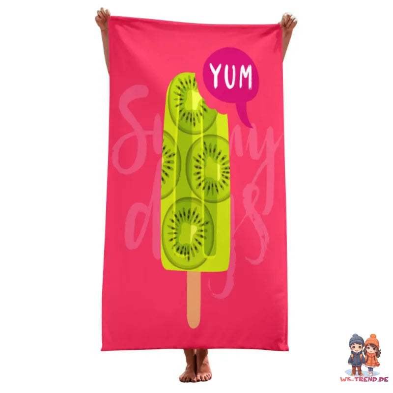 Sommer Kiwi Eis Mikrofaser Badetuch Strandtuch XXL 70x150 cm - WS-Trend.de