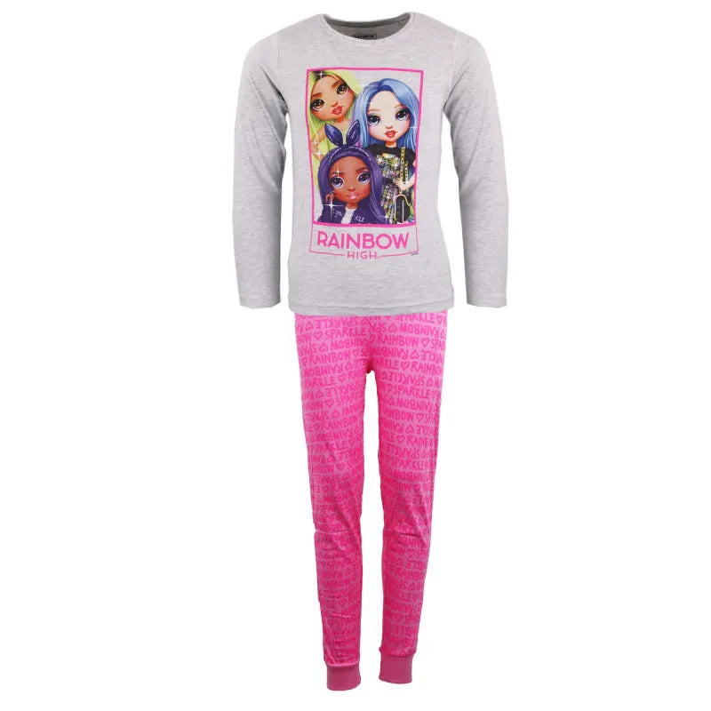 Rainbow High Mädchen Kinder langarm Schlafanzug Pyjama - WS-Trend.de 98-128 Baumwolle