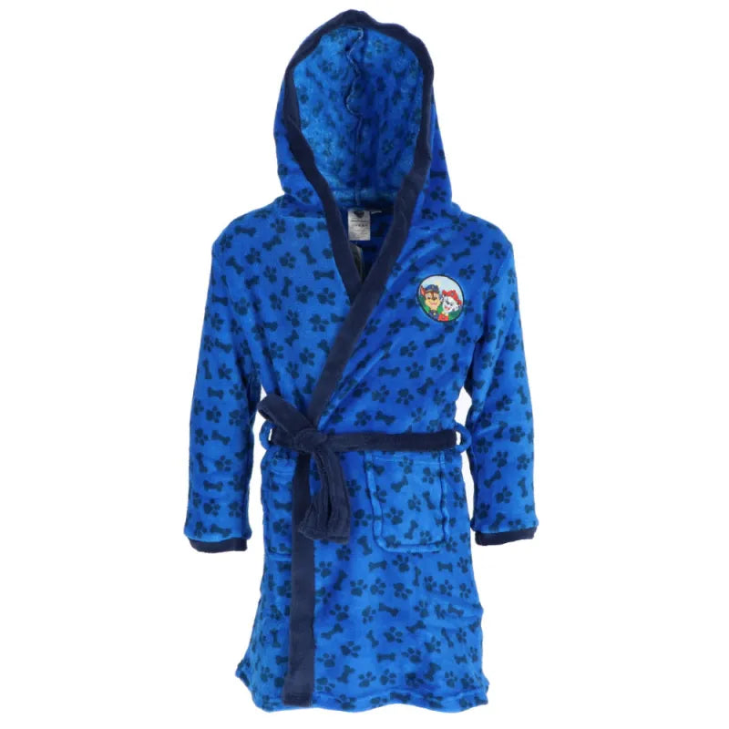 Paw Patrol Chase Marshall Jungen Fleece Bademantel mit Kapuze - WS-Trend.de Gr. 98 - 128