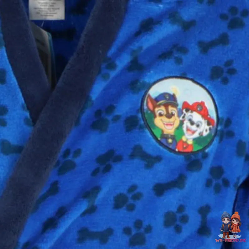 Paw Patrol Chase Marshall Jungen Fleece Bademantel mit Kapuze - WS-Trend.de Gr. 98 - 128