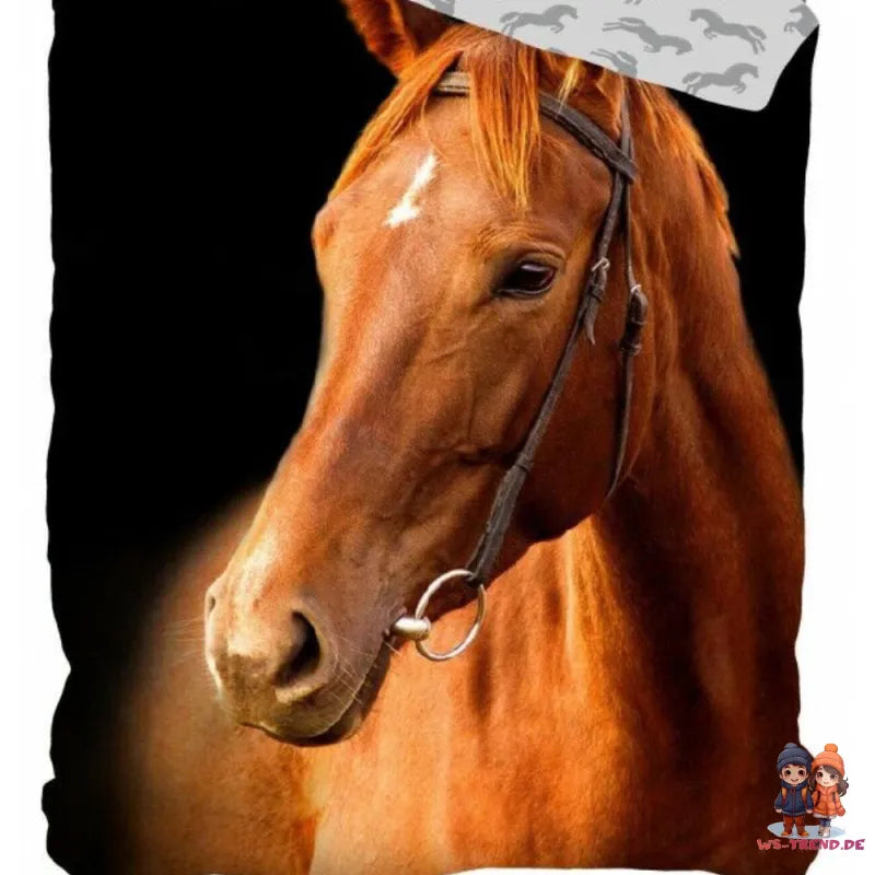 Pferde Motiv Bettwäsche 2tlg Set 135x200 80x80 cm 100% Baumwolle - WS-Trend.de