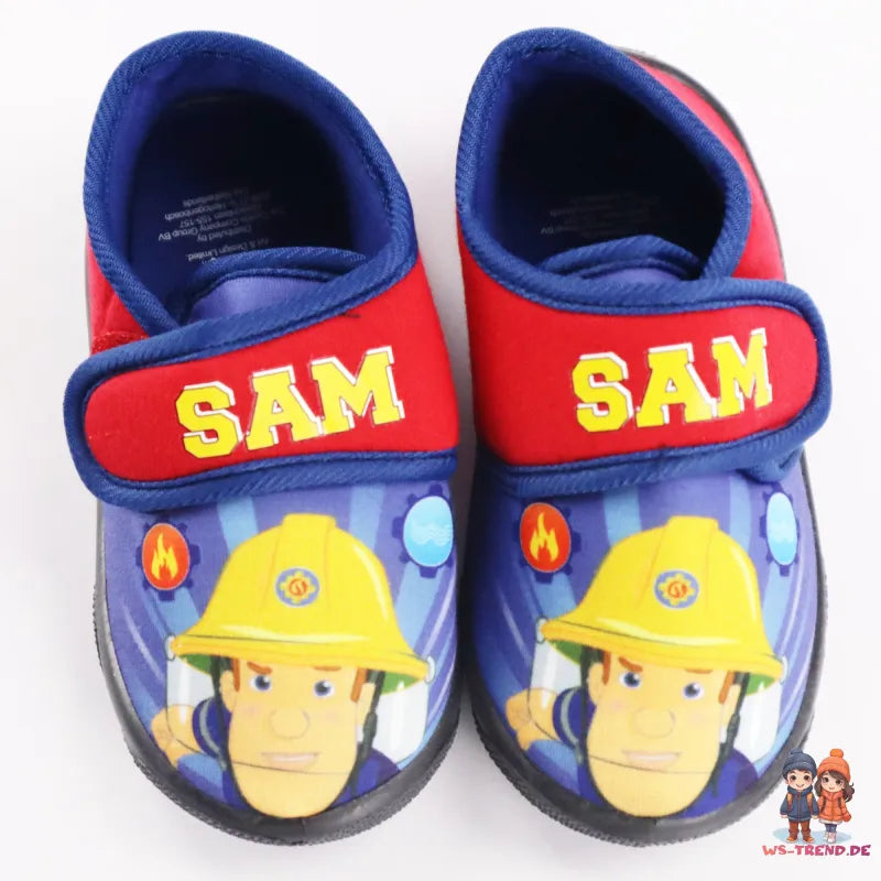 Feuerwehrmann Sam Kinder Kita Hausschuhe Slipper Schlüpfschuhe Pantoffeln - WS-Trend.de 25-28
