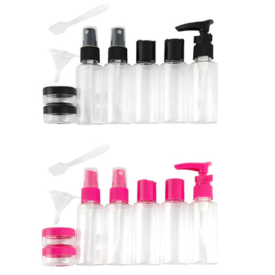 Kulturbeutel Reiseflaschen 9-tlg Set Schampooflasche Dosen Sprühflasche - WS-Trend.de