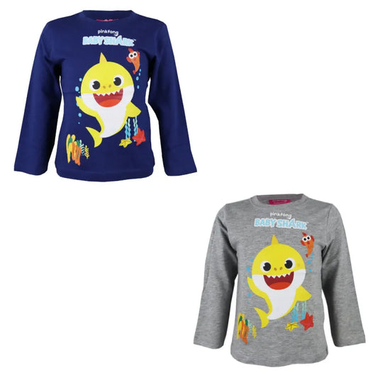 Baby Shark Hai Kinder Langarmshirt WS Trend.de Jungen langarm Shirt 92 116 Baumwolle