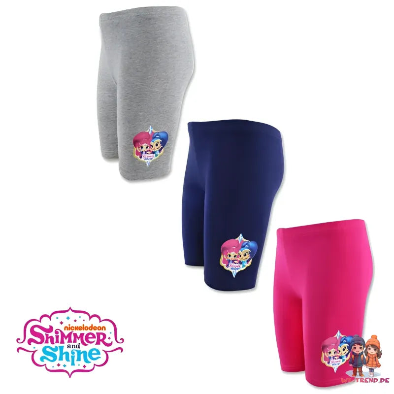 Shimmer and Shine Kurze Leggings - Blau Grau Pink 98 bis 128 - WS-Trend.de Kinder kurze Mädchen