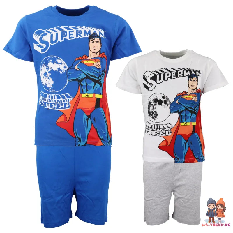 DC Comics Superman Kinder kurzarm Pyjama - WS-Trend.de für Jungen 104-134 Baumwolle