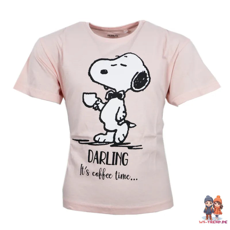 Snoopy Mädchen kurzarm Pyjama Schlafanzug Shirt Shorts - WS-Trend.de 134 - 164 Baumwolle