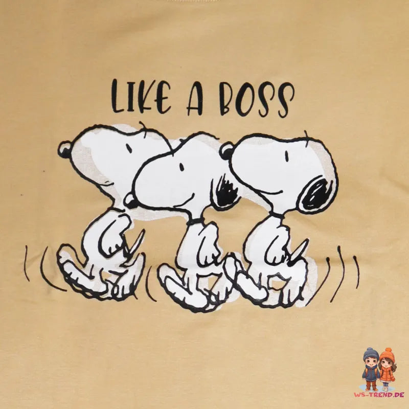 Snoopy Like a Boss Damen kurzarm Schlafshirt Nachthemd XS-XL Baumwolle - WS-Trend.de