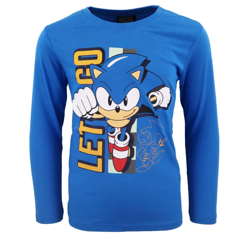 Sonic The Hedgehog Kinder Jungen langarm Shirt Langarmshirt - WS-Trend.de Junge Gr. 104 bis 152 Blau