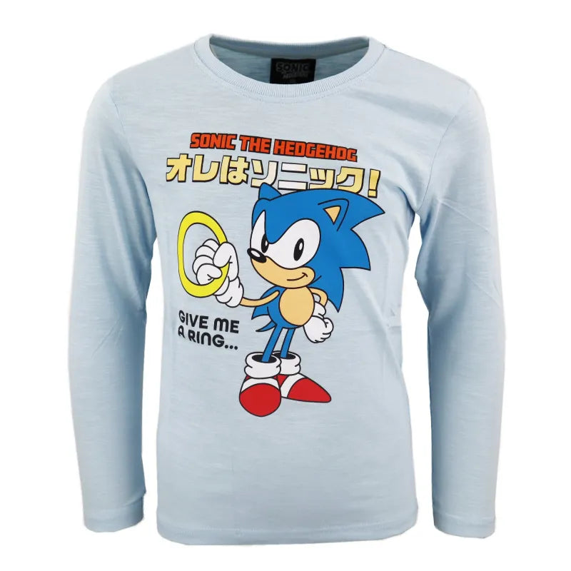 Sonic The Hedgehog Kinder Jungen langarm Shirt Langarmshirt - WS-Trend.de Junge Gr. 104 bis 152 Blau