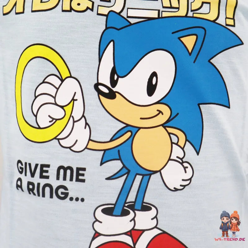 Sonic The Hedgehog Kinder Jungen langarm Shirt Langarmshirt - WS-Trend.de Junge Gr. 104 bis 152 Blau
