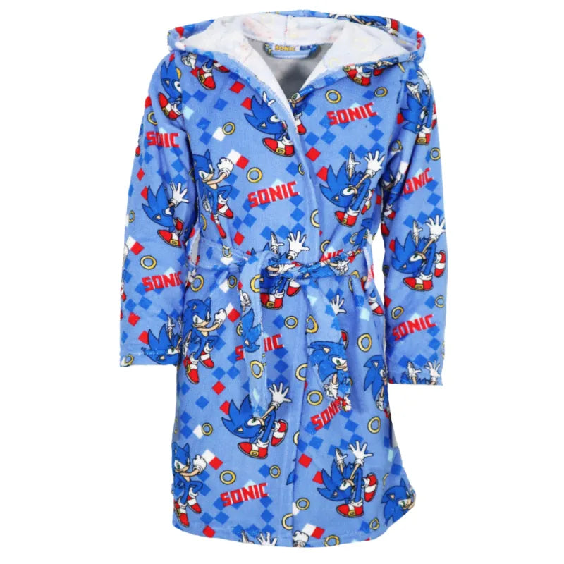 Sonic the Hedgehog Kinder Fleece Bademantel mit Kapuze - WS-Trend.de Gr. 98 - 116