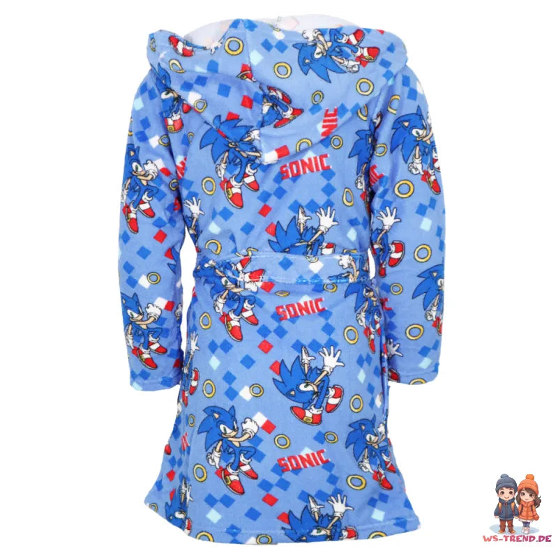 Sonic the Hedgehog Kinder Fleece Bademantel mit Kapuze - WS-Trend.de Gr. 98 - 116