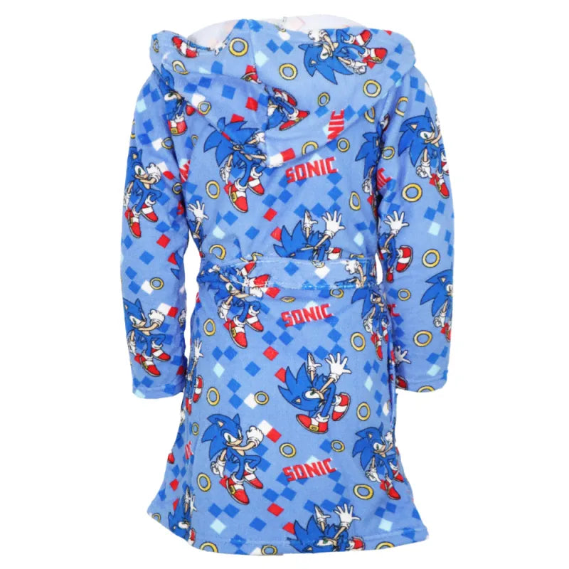 Sonic the Hedgehog Kinder Fleece Bademantel mit Kapuze - WS-Trend.de Gr. 98 - 116