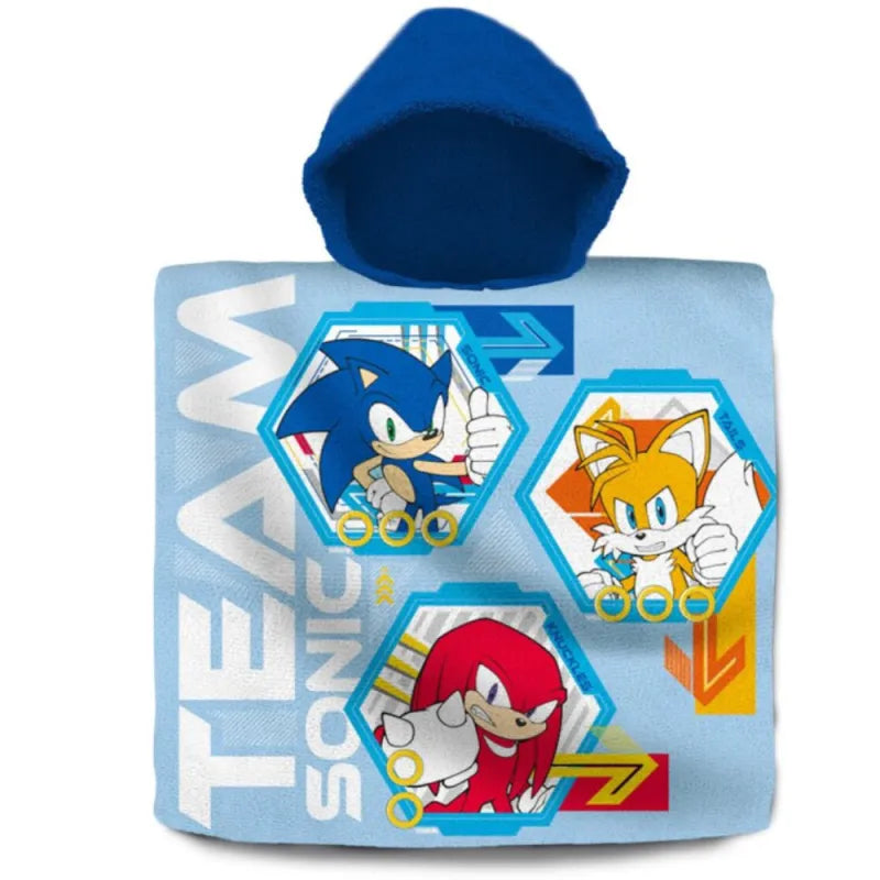 Sonic The Hedgehog Kinder Poncho Badeponcho 100% Baumwolle - WS-Trend.de
