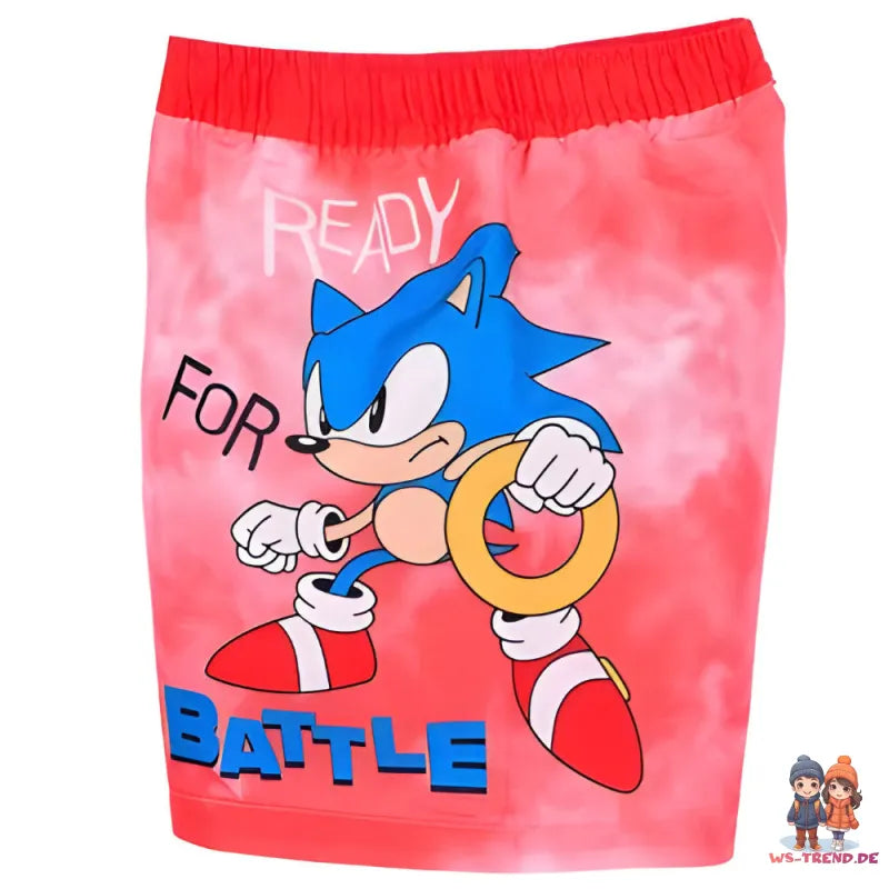 Sonic The Hedgehog Knuckles Kinder Badehose Badeshorts Shorts WS Trend.de Gr 104 140