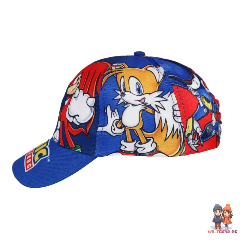 Sonic the Hedgehog Knukles Tails Basecap Baseball Kappe Mütze WS Trend.de Hut Jungen 53 55
