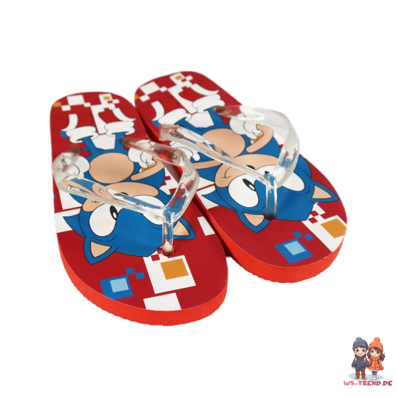Sonic the Hedgehog Jungen Flip Flops Zehentrenner - WS-Trend.de The Kinder Sandalen - Badeschuhe Latschen Gr. 25-34