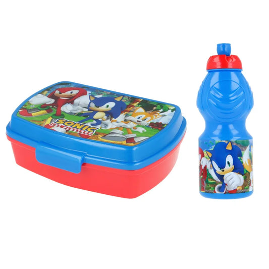 Sonic the Hedgehog 2 teiliges Lunch Set - WS-Trend.de - Brotdose mit 3 Kammern - Trinkflasche