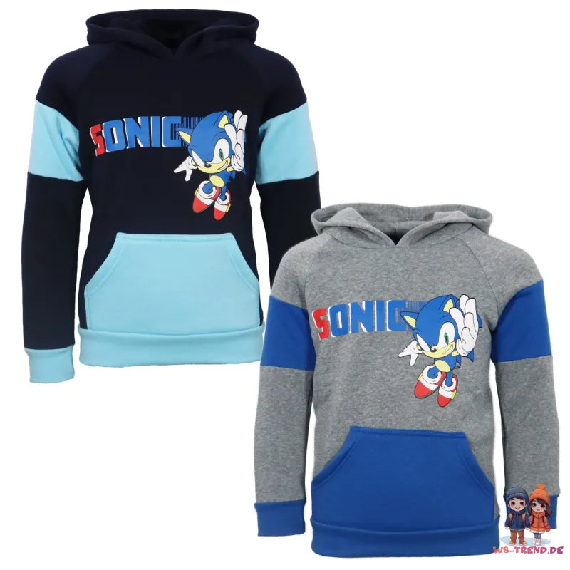 Sonic the Hedgehog Kinder Jungen Fleece Hoodie Kapuzenpullover - WS-Trend.de Pulli Gr. 92 -128