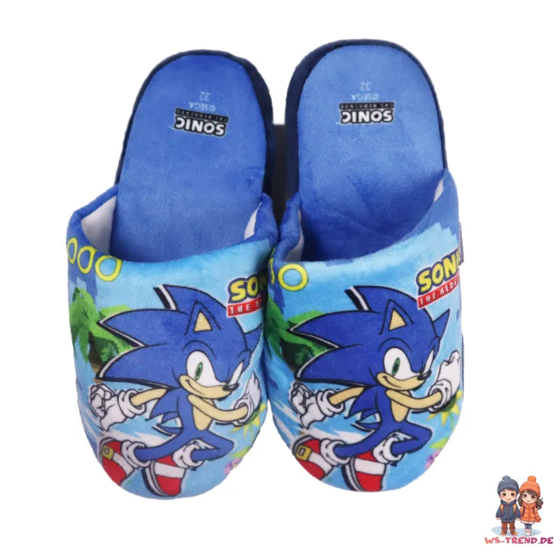 Sonic the Hedgehog Jungen Hausschuhe Slipper Pantoffeln - WS-Trend.de Schlüpfschuhe 28 - 34