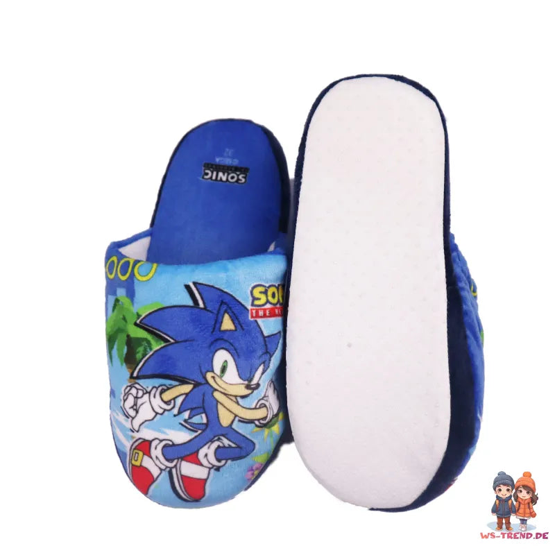 Sonic the Hedgehog Jungen Hausschuhe Slipper Pantoffeln - WS-Trend.de Schlüpfschuhe 28 - 34