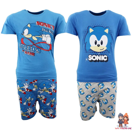 Sega Sonic The Hedgehog Jungen Kinder Pyjama Schlafanzug - WS-Trend.de 104-128 Baumwolle