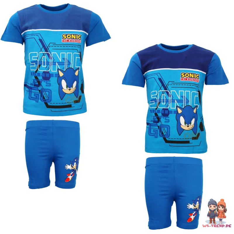 Sonic The Hedgehog Kinder Sommerset Shorts plus T-Shirt - WS-Trend.de 98-140 Baumwolle