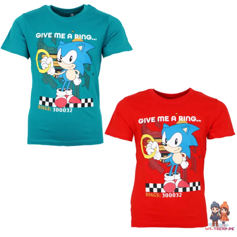 Sonic The Hedgehog Kinder Junge kurzarm T-Shirt Shirt - WS-Trend.de 104-134 Baumwolle