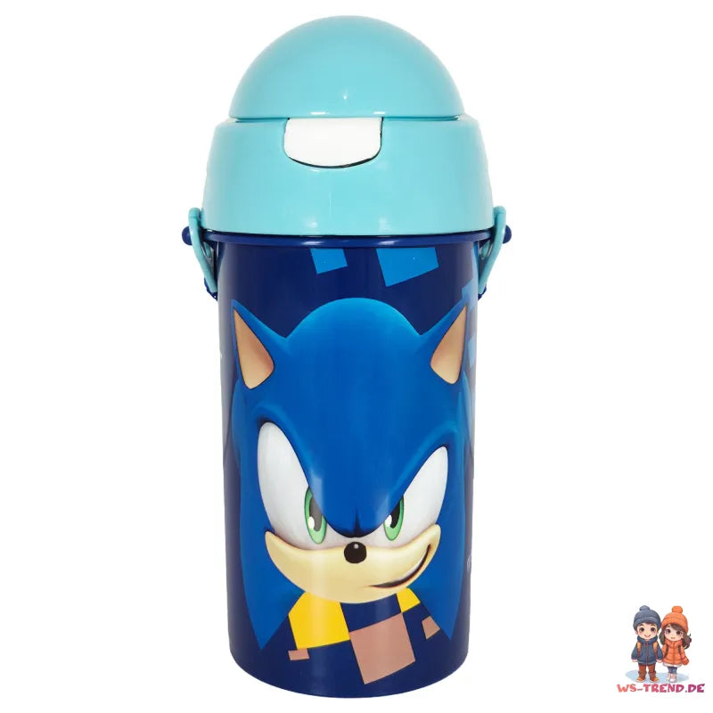 Sonic The Hedgehog Trinkflasche Flasche mit Trinkhalm Gurt 500 ml WS Trend.de
