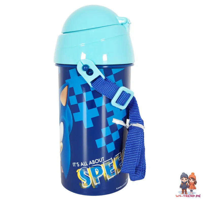 Sonic The Hedgehog Trinkflasche Flasche mit Trinkhalm Gurt 500 ml WS Trend.de