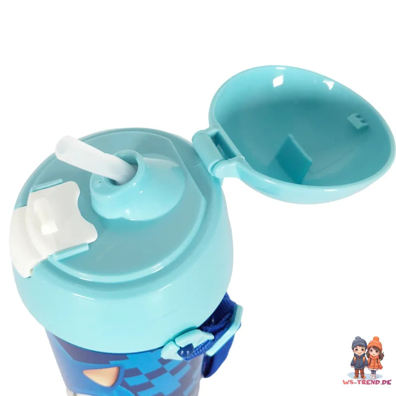 Sonic The Hedgehog Trinkflasche Flasche mit Trinkhalm Gurt 500 ml WS Trend.de