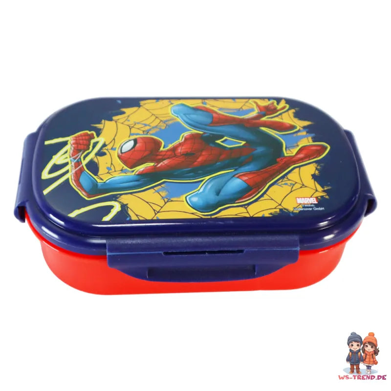 Marvel Spiderman 2 teiliges Kinder Set Brotdose Göffel Gabel Löffel - WS-Trend.de