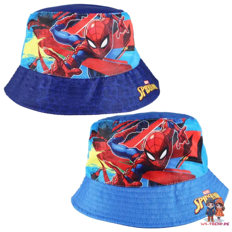Marvel Spiderman Kinder Jungen Fischermütze Fischerhut Hut - WS-Trend.de Sommerhut Gr. 52-54