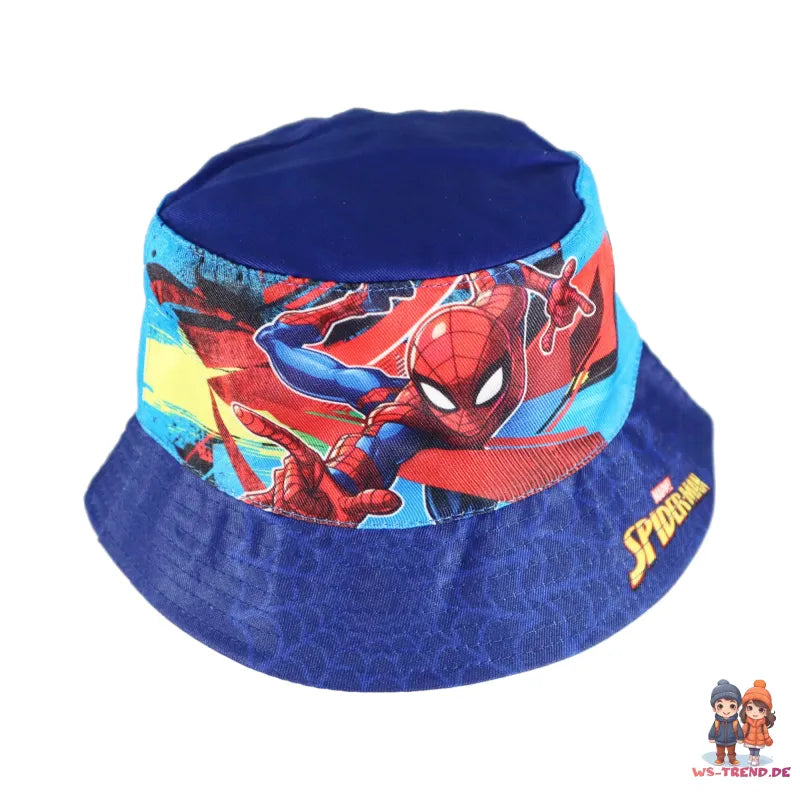 Marvel Spiderman Kinder Jungen Fischermütze Fischerhut Hut - WS-Trend.de Sommerhut Gr. 52-54