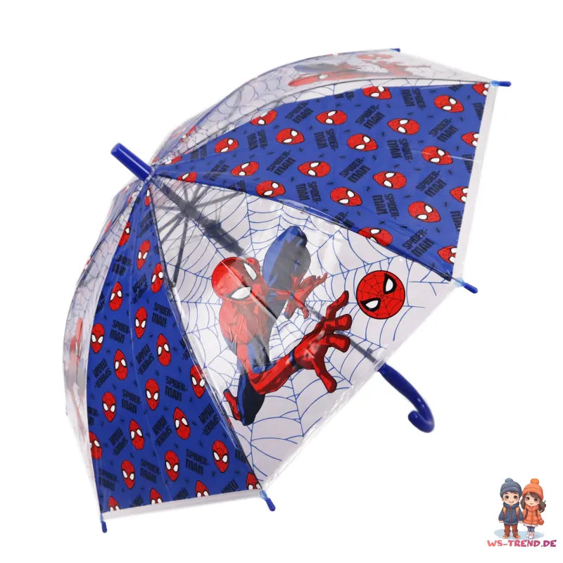 Marvel Spiderman Kinder Regenschirm plus Regenponcho - WS-Trend.de 104-134
