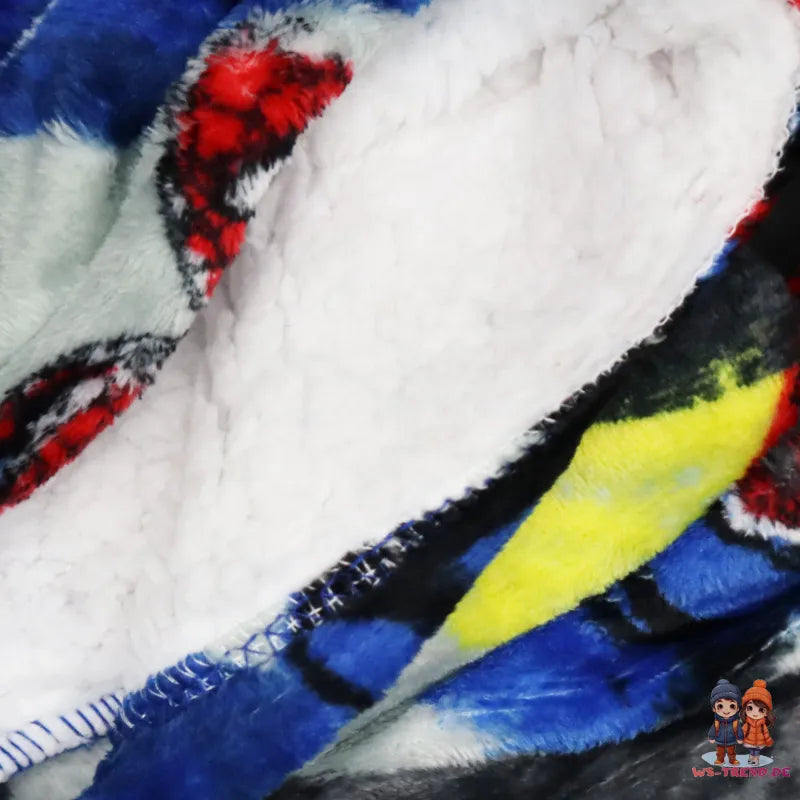 Marvel Spiderman Herren Kuschelponcho Kuscheldecke mit Ärmeln Kapuze Tasche - WS-Trend.de