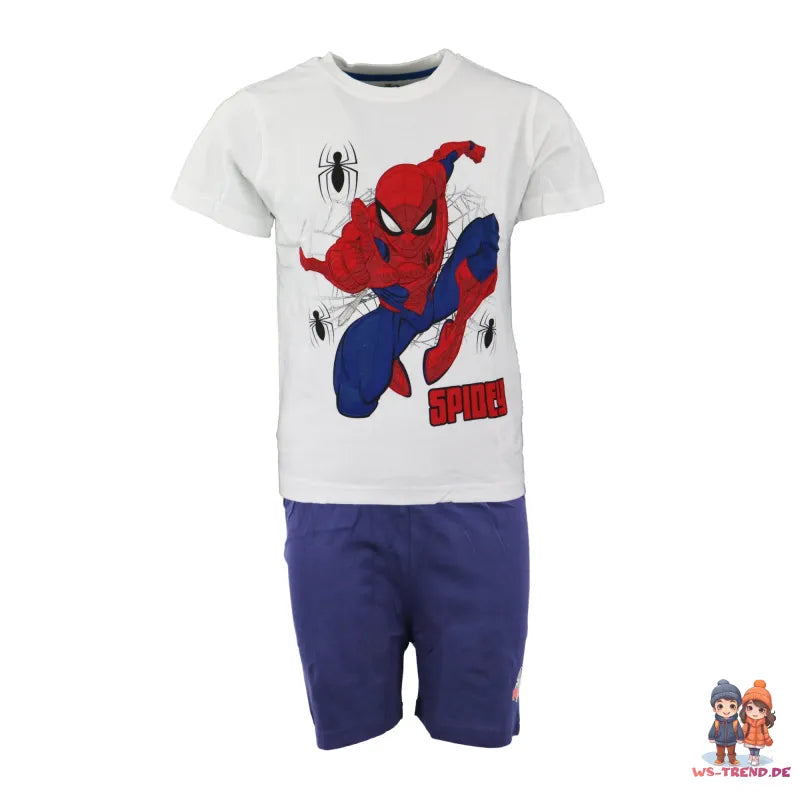 Marvel Spiderman Kinder Schlafanzug Pyjama Shirt Shorts - WS-Trend.de 98-128 100% Baumwolle